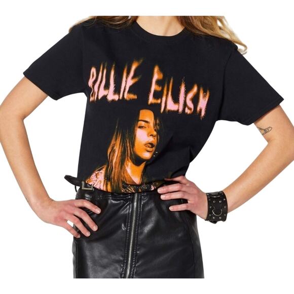 Billie Eilish Womens Black 2020 Concert T Shirt tee S - Picture 1 of 4